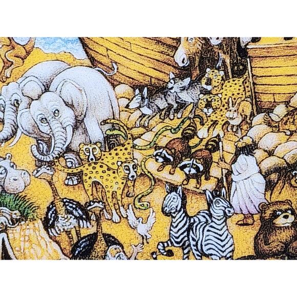 Noah's Ark Bible Story Plate Two By Two by Bill Bell 8" 1991 Porcelain Gold Trim - Picture 8 of 12